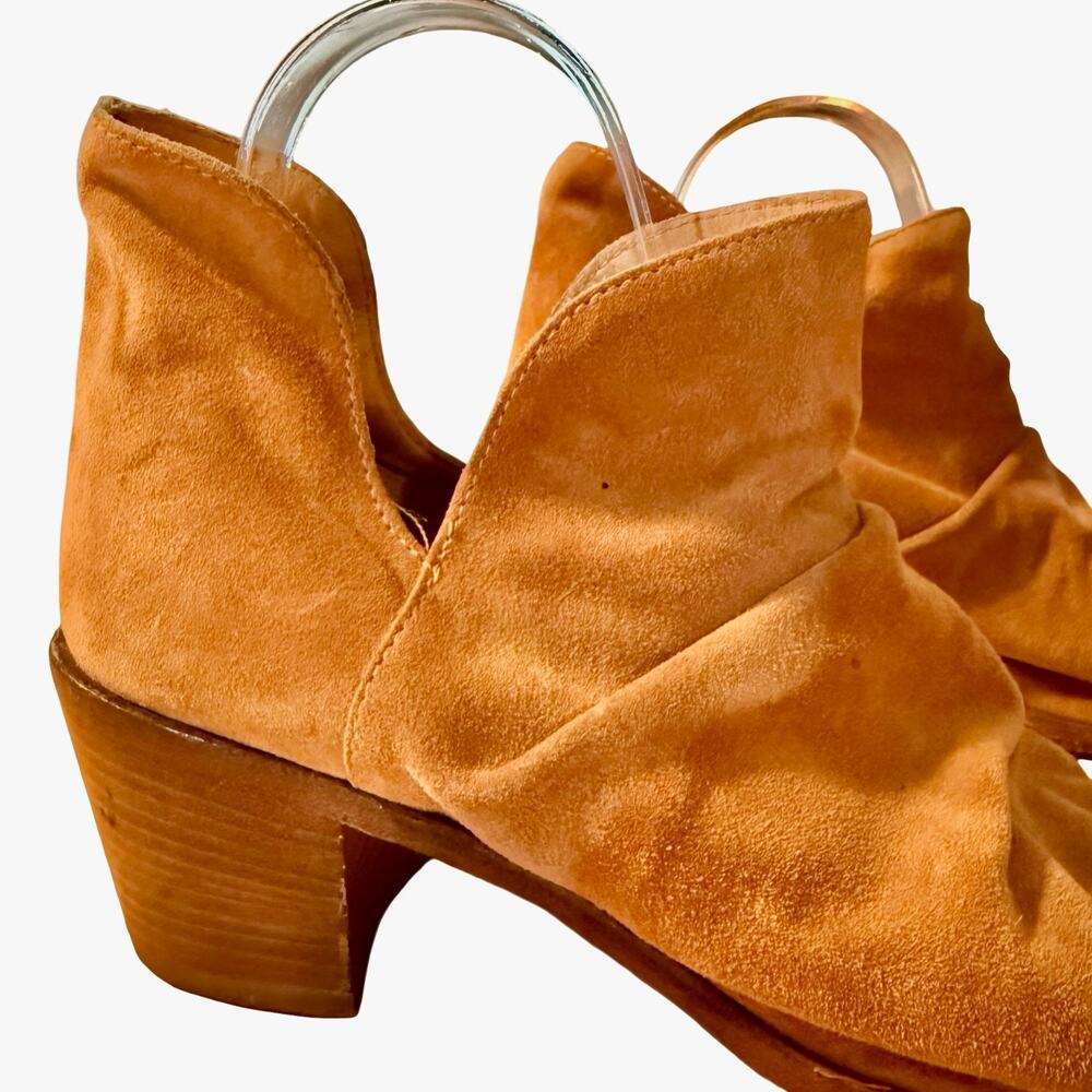 Sundance Suede Leather Open Toe Ankle Booties Chunky Heel Shoes Boots 40 9 / 9.5 - Picture 14 of 16